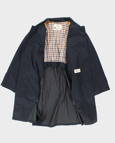 Woman's Aquascutum Navy Mac Coat - L