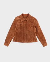 Women's Vintage 1990s Brown Suede Leather Jacket- L