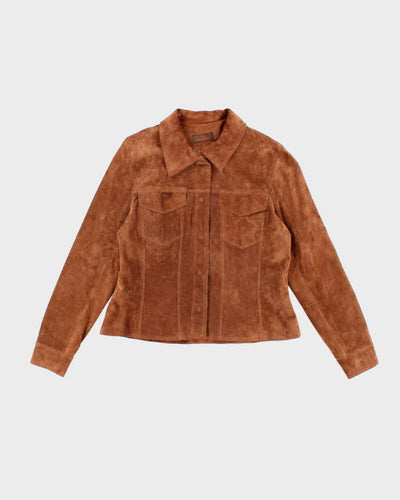 Women's Vintage 1990s Brown Suede Leather Jacket- L