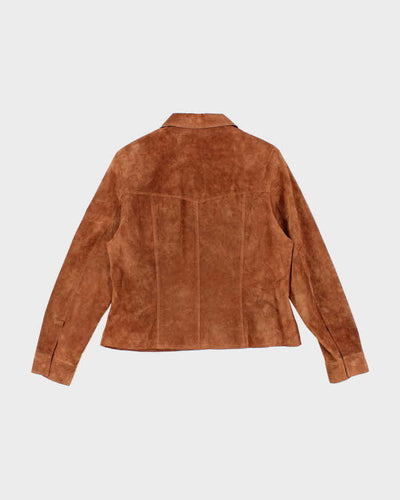 Women's Vintage 1990s Brown Suede Leather Jacket- L