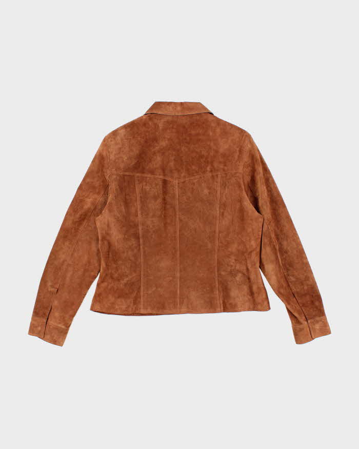 Women's Vintage 1990s Brown Suede Leather Jacket- L
