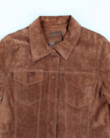 Women's Vintage 1990s Brown Suede Leather Jacket- L