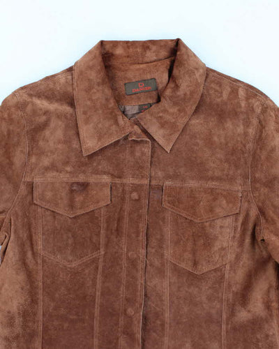 Women's Vintage 1990s Brown Suede Leather Jacket- L