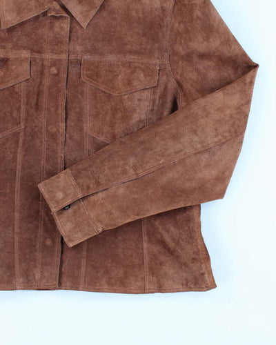 Women's Vintage 1990s Brown Suede Leather Jacket- L