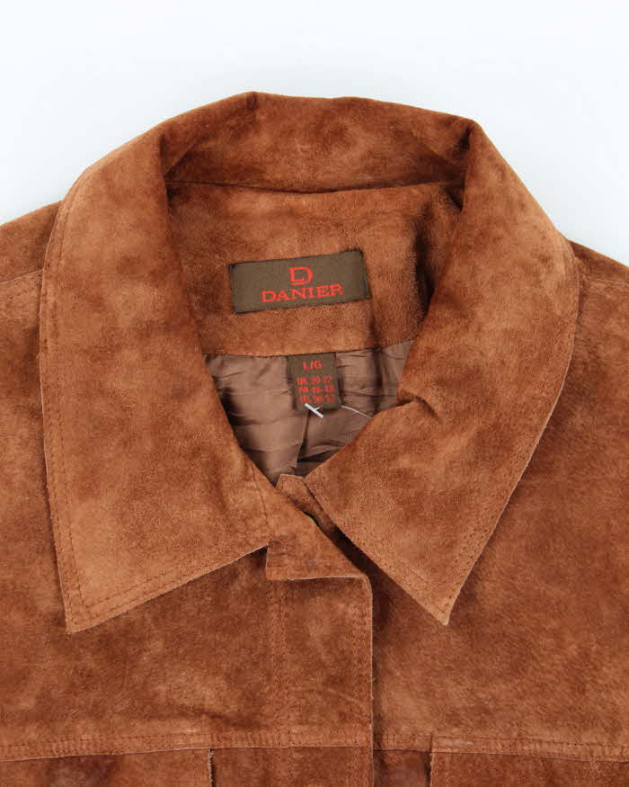 Women's Vintage 1990s Brown Suede Leather Jacket- L