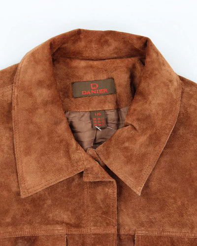 Women's Vintage 1990s Brown Suede Leather Jacket- L