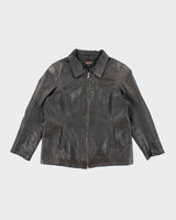Women's Vintage 1990s Danier Black Leather Jacket - L