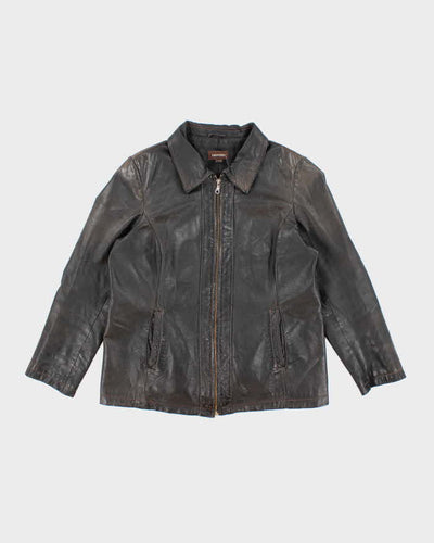 Women's Vintage 1990s Danier Black Leather Jacket - L