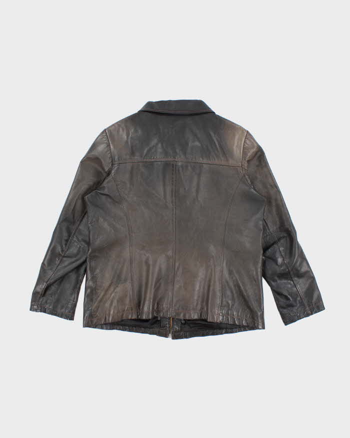 Women's Vintage 1990s Danier Black Leather Jacket - L