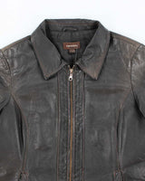 Women's Vintage 1990s Danier Black Leather Jacket - L