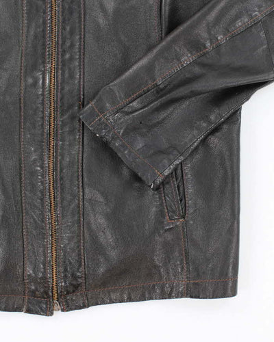 Women's Vintage 1990s Danier Black Leather Jacket - L