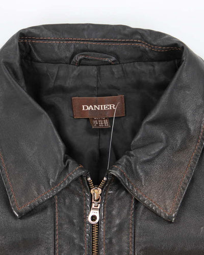 Women's Vintage 1990s Danier Black Leather Jacket - L