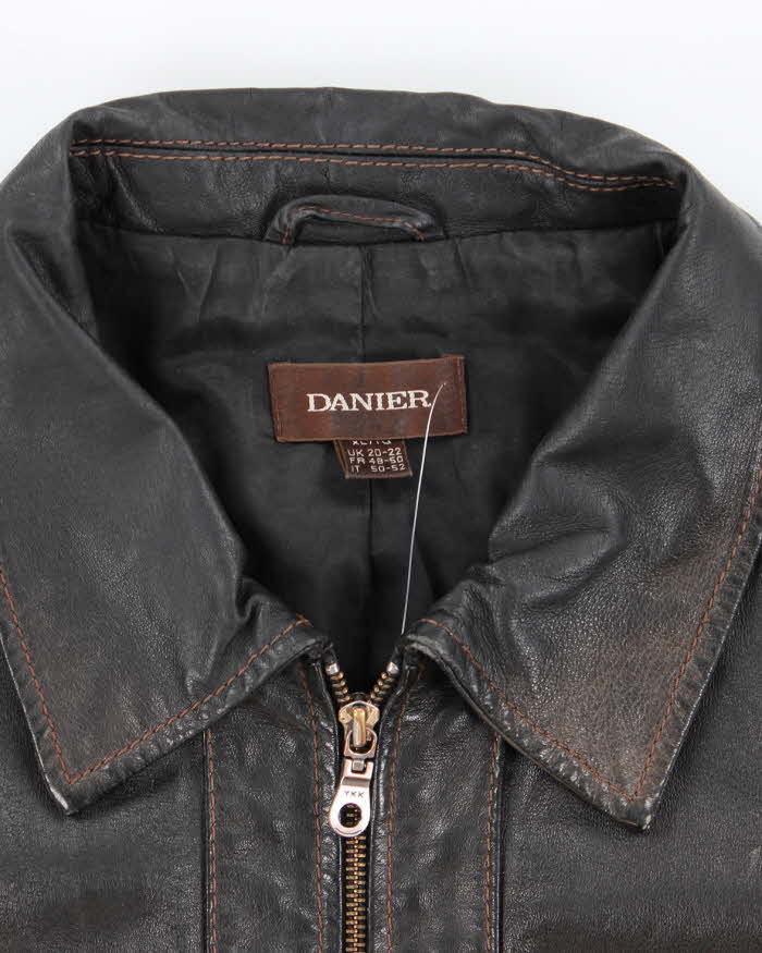Women's Vintage 1990s Danier Black Leather Jacket - L
