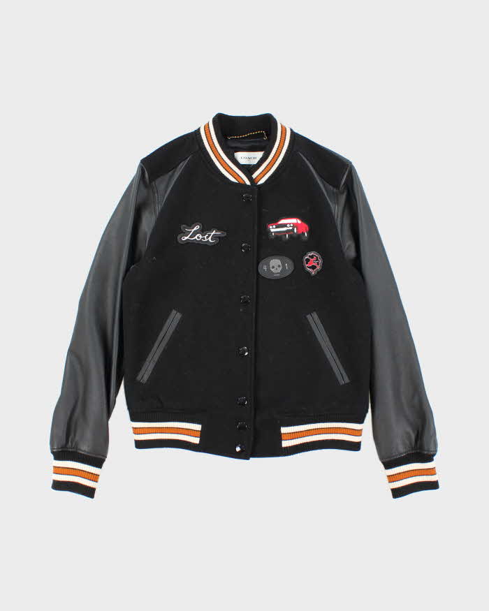 Vintage 00s Coach Wool &amp; Leather Varsity Jacket - S