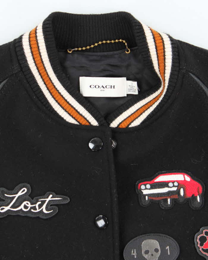 Vintage 00s Coach Wool & Leather Varsity Jacket - S