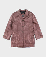 Vintage 90s Paco Rabanne Metallic Leather Jacket - S