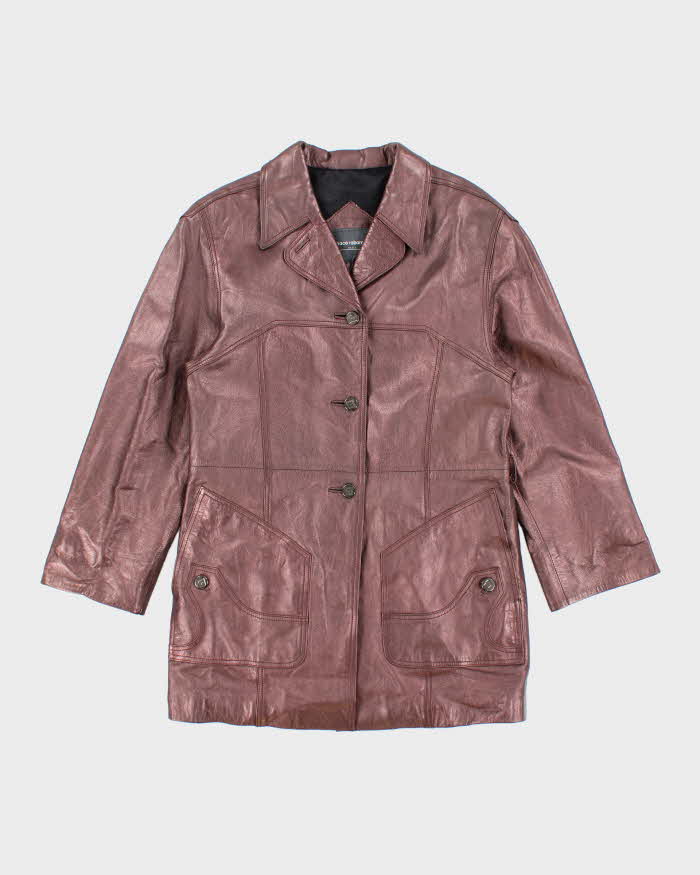 Vintage 90s Paco Rabanne Metallic Leather Jacket - S