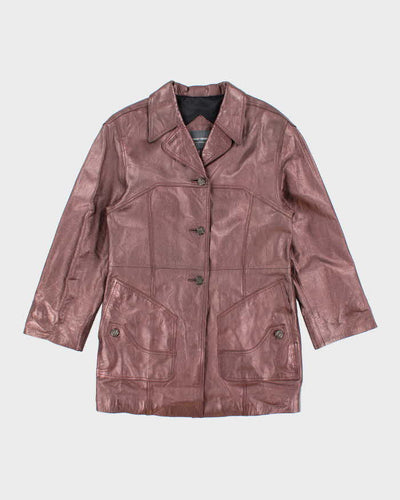 Vintage 90s Paco Rabanne Metallic Leather Jacket - S