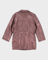 Vintage 90s Paco Rabanne Metallic Leather Jacket - S