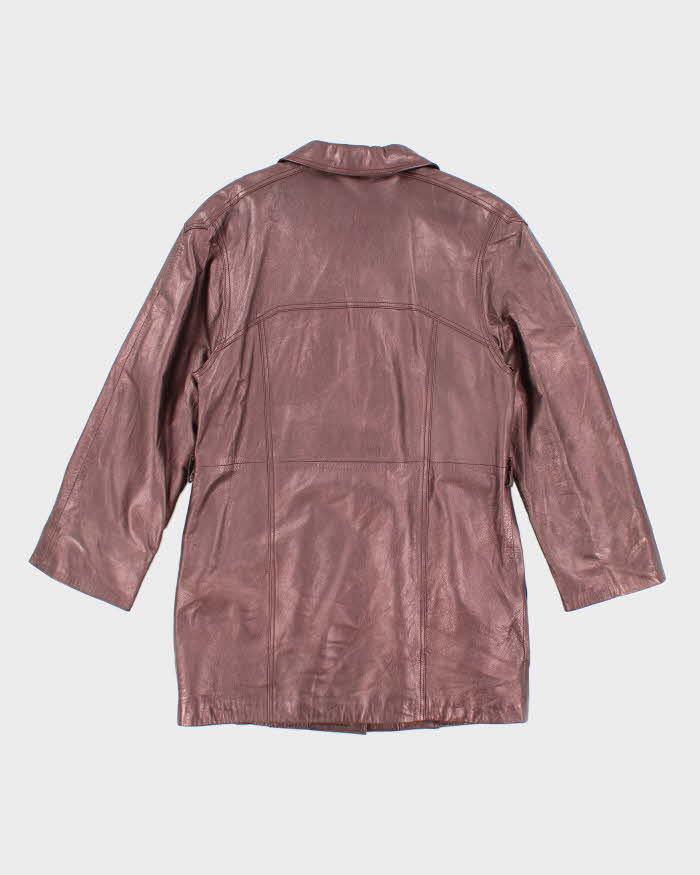 Vintage 90s Paco Rabanne Metallic Leather Jacket - S