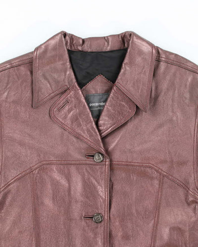 Vintage 90s Paco Rabanne Metallic Leather Jacket - S