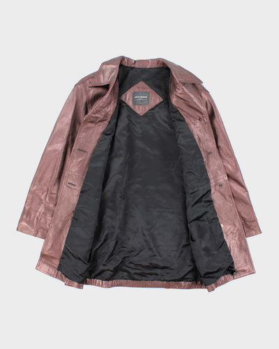 Vintage 90s Paco Rabanne Metallic Leather Jacket - S