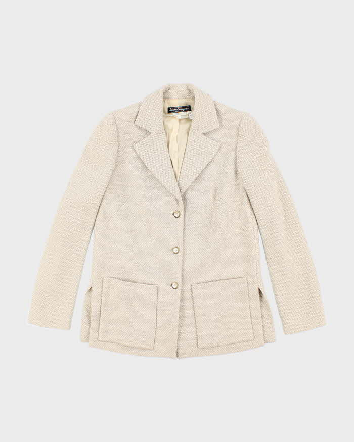 Vintage 80s 90s Salvatore Ferragamo Wool Blazer Jacket - S