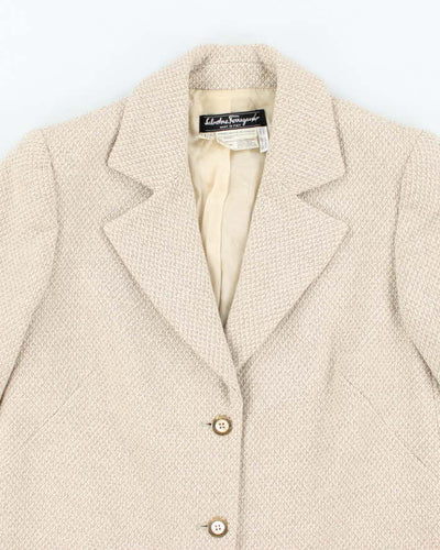 Vintage 80s 90s Salvatore Ferragamo Wool Blazer Jacket - S