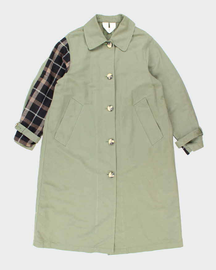 Women's Arket Khaki Hand Sewn Sleeve Detail Trench Coat - S