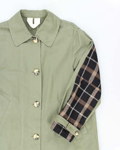 Women's Arket Khaki Hand Sewn Sleeve Detail Trench Coat - S