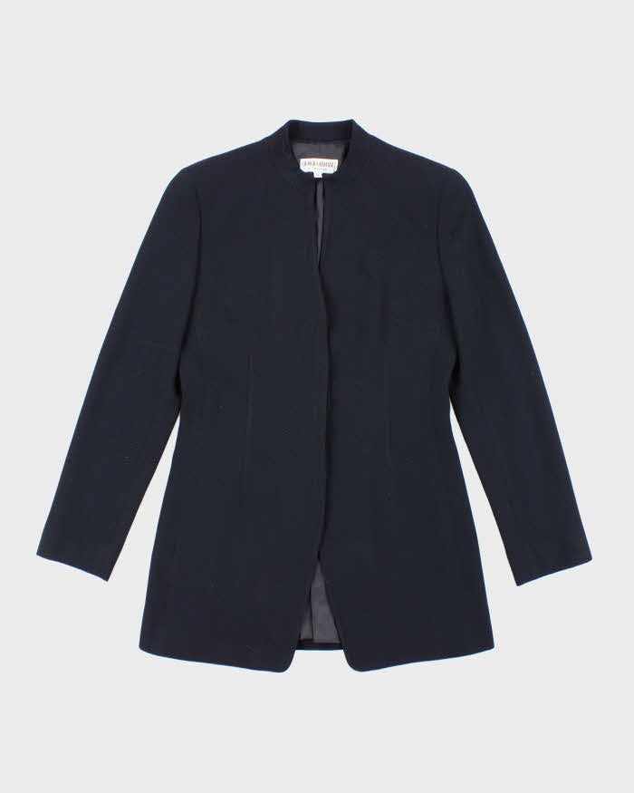 Women's Vintage 1990s Armani Mandarin Collar Black Jacket - S