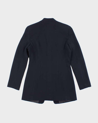 Women's Vintage 1990s Armani Mandarin Collar Black Jacket - S
