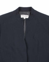 Women's Vintage 1990s Armani Mandarin Collar Black Jacket - S