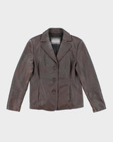 Women's Vintage 1990s Boutique of Leathers Dark Brown Leather Jacket - L