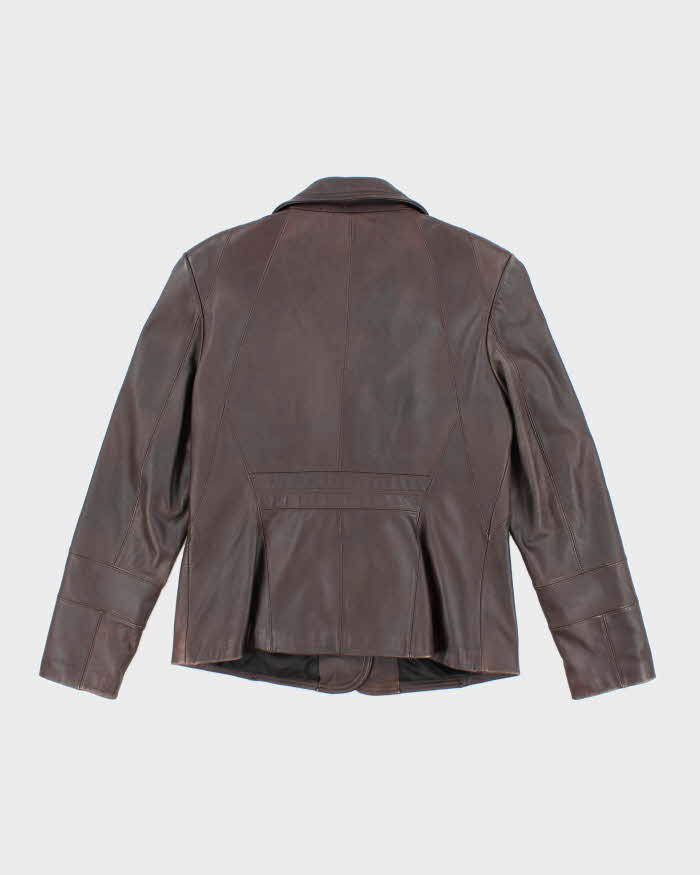 Women's Vintage 1990s Boutique of Leathers Dark Brown Leather Jacket - L