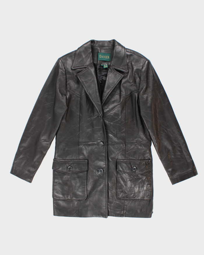 Vintage Danier Long Leather Jacket - S