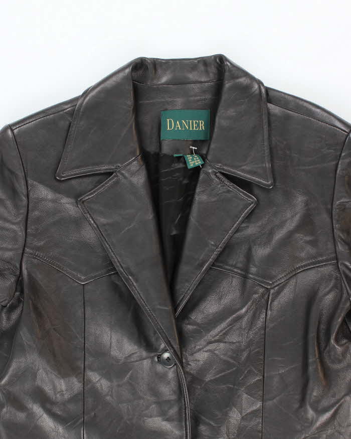 Vintage Danier Long Leather Jacket - S