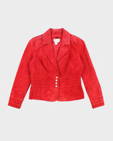 Vintage 1990s Live A Little Red Soft Leather Jacket - M