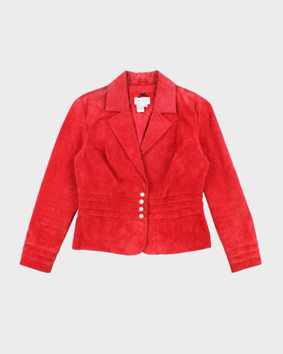 Vintage 1990s Live A Little Red Soft Leather Jacket - M