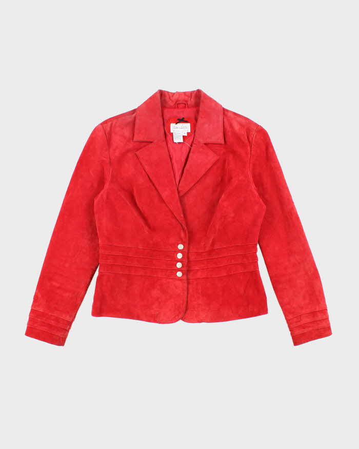 Vintage 1990s Live A Little Red Soft Leather Jacket - M