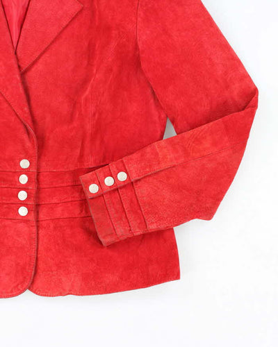 Vintage 1990s Live A Little Red Soft Leather Jacket - M