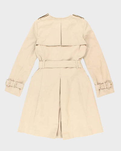 Women's BCBG Maxazria Beige Collarless Concept Trench Coat - XS