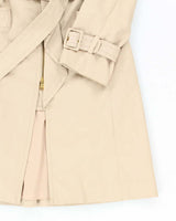 Women's BCBG Maxazria Beige Collarless Concept Trench Coat - XS
