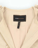 Women's BCBG Maxazria Beige Collarless Concept Trench Coat - XS