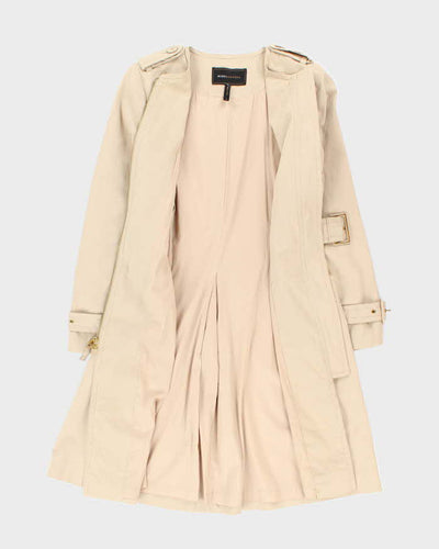 Women's BCBG Maxazria Beige Collarless Concept Trench Coat - XS