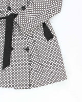 Women's London Fog Black and White Patterned Trench Coat - M