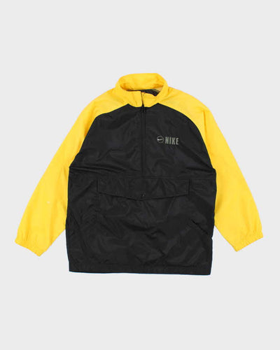 Nike Yellow and Black Half Zip Windbreaker - L