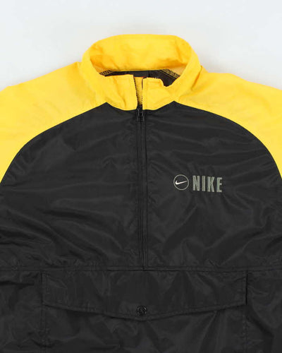 Nike Yellow and Black Half Zip Windbreaker - L