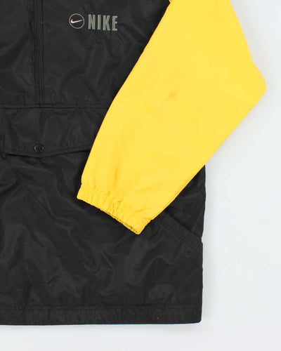 Nike Yellow and Black Half Zip Windbreaker - L