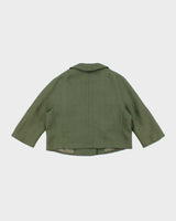 Vintage 1960s Women's Hudson's Bay Company Olive Green Cropped Coat - M